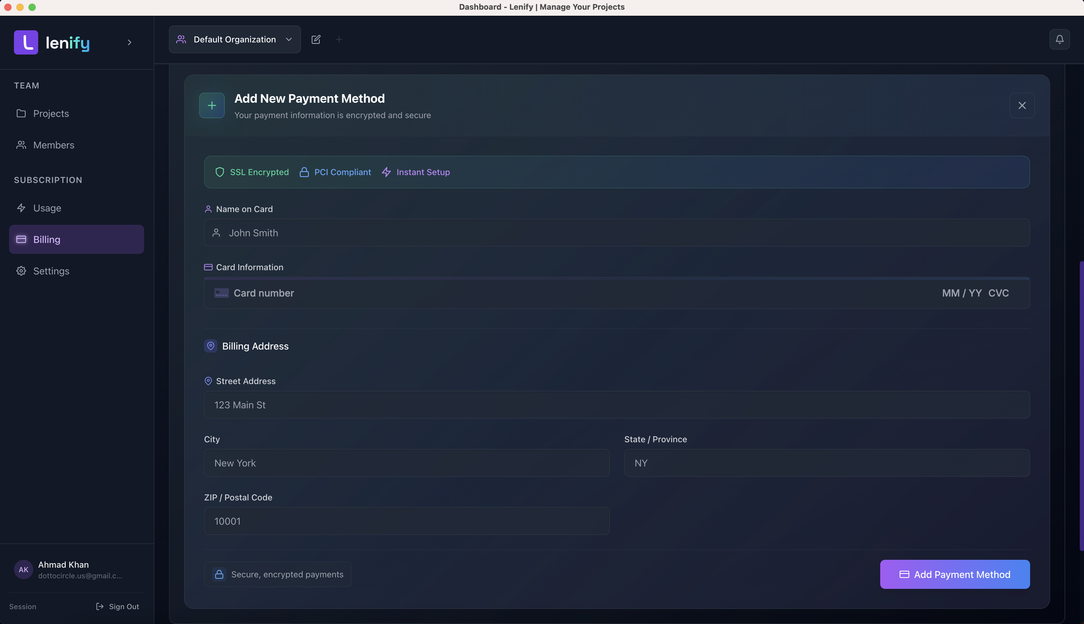 Add Payment Method Form