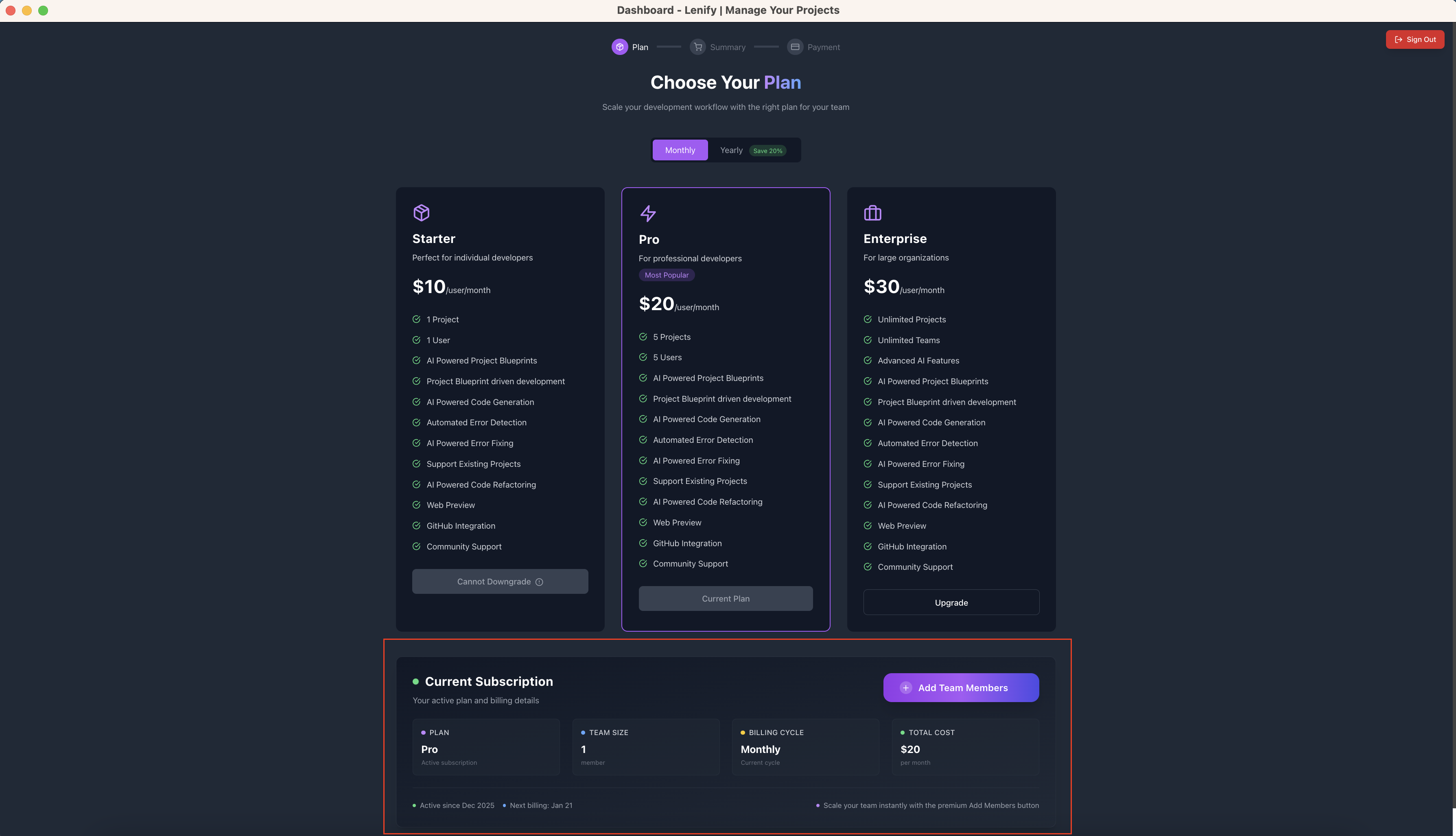 Add Team Members Interface